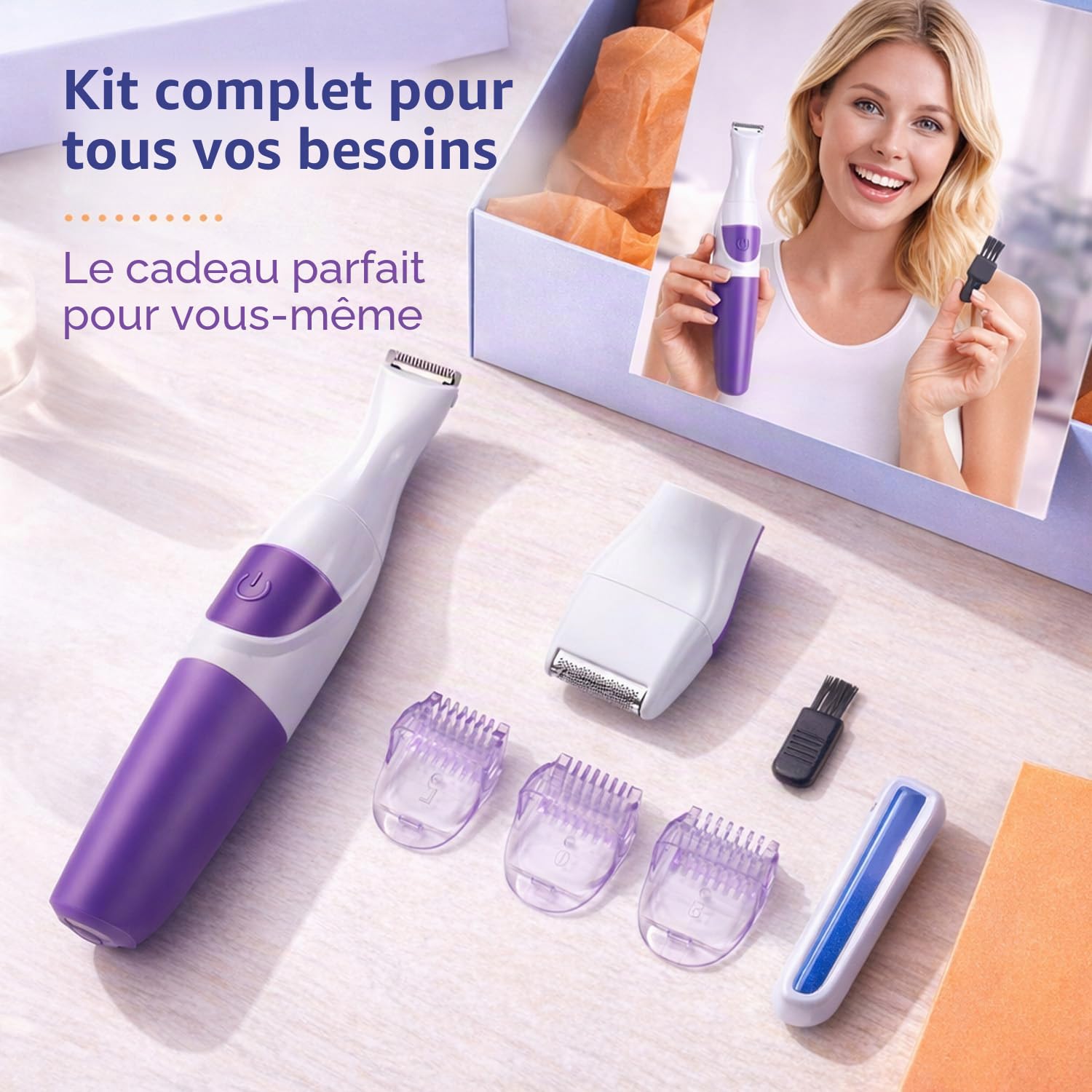 Tondeuse Bikini Rechargeable,rasoir electrique femme,Épilation indolore pour peaux sensibles,Précision & Confort,les Sourcils, la Moustache, la Barbe, les Bras, les Jambes,les Aisselles, la