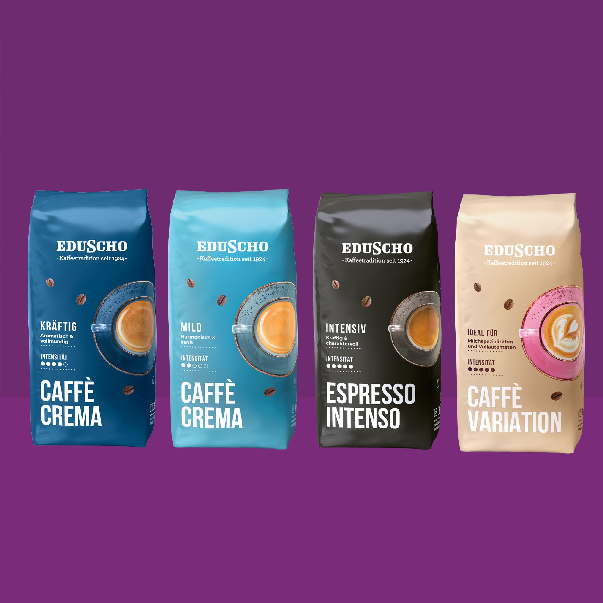 Tchibo Eduscho Espresso Intenso, 2kg (2 x 1000g) Kaffeebohnen, kräftig-chraktervoller Geschmack