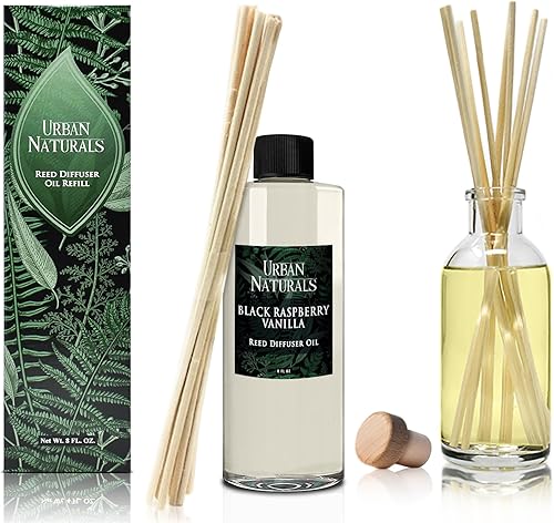 Miniatura 500 de Urban Naturals Reed Diffuser Oil Refill Ocean Mist Sea Salt with Salt Spray, Violet Leaf, Sea Grass, Driftwood 8 oz + Free Reed Sticks, Made in The
