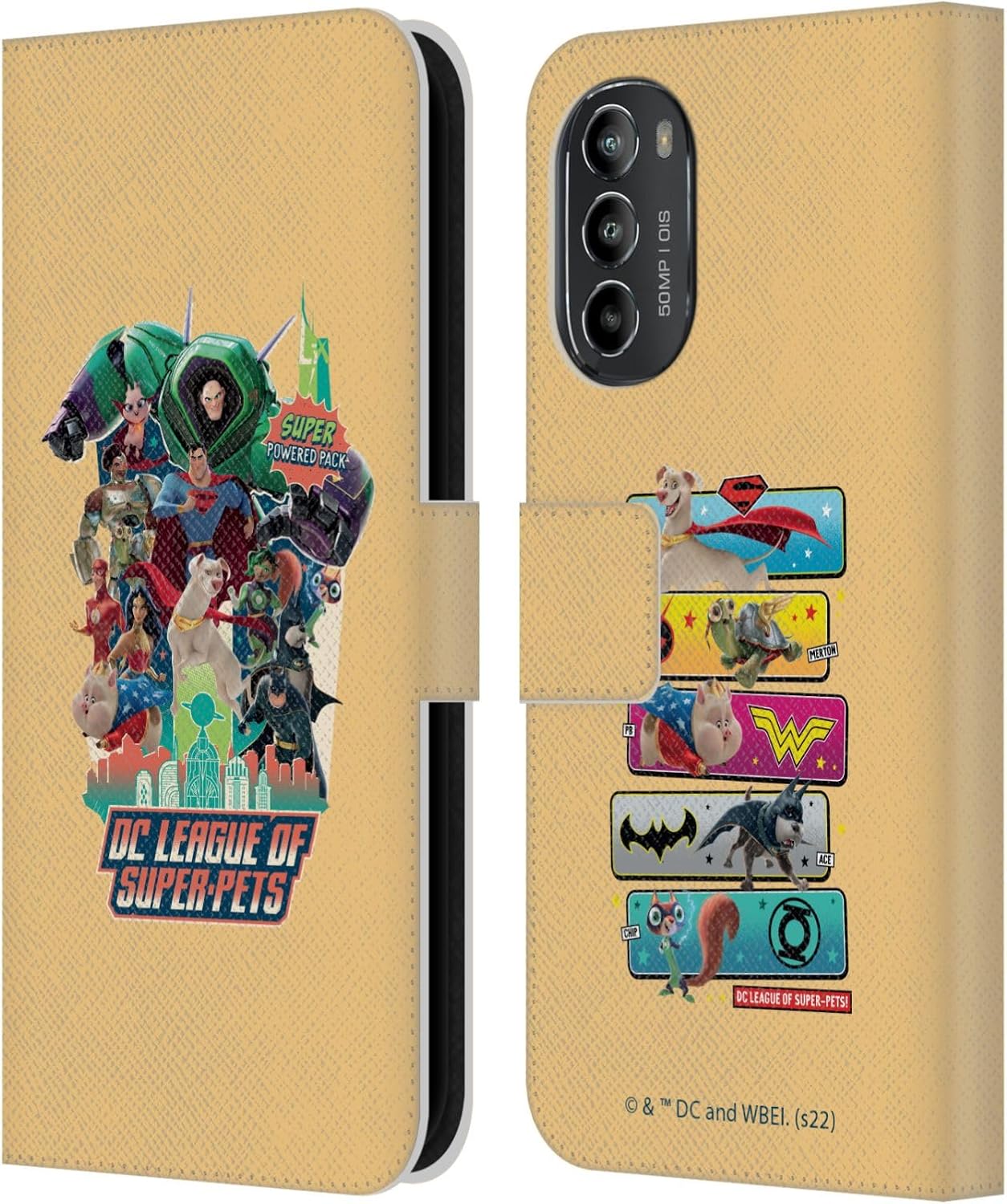 Head Case Designs Officially Licensed DC League of Super Pets Super Powered Pack Graphics Leather Book Wallet Case Cover Compatible with Motorola Moto G82 5G