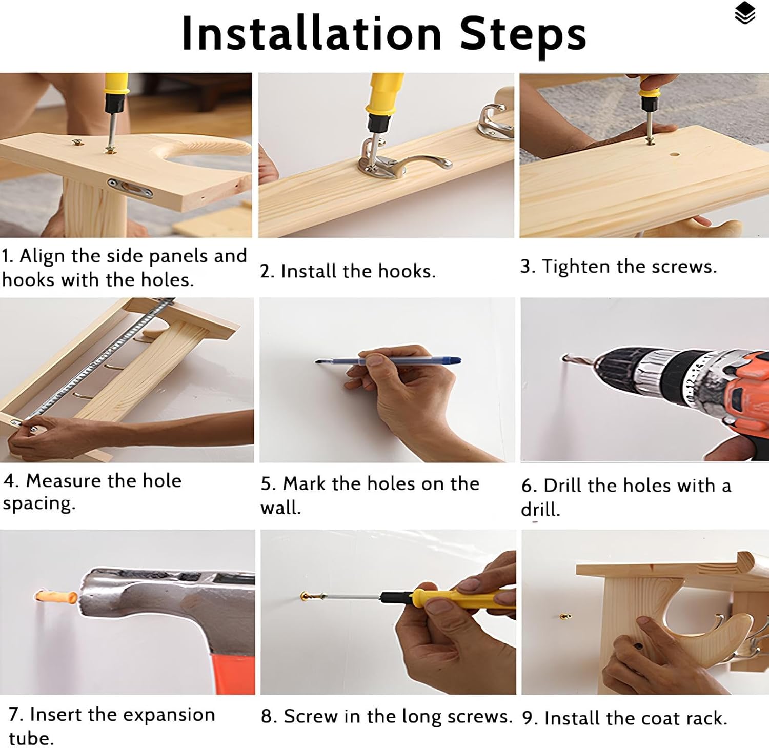Wall Shelf with Hooks Underneath, Long Coat Rack Wall Mount with Shelf, Entryway Coat Hooks with 3/4/5/6/7 Hooks for Hanging Coats,Jacket(Natural,90.5cm/35.6in)