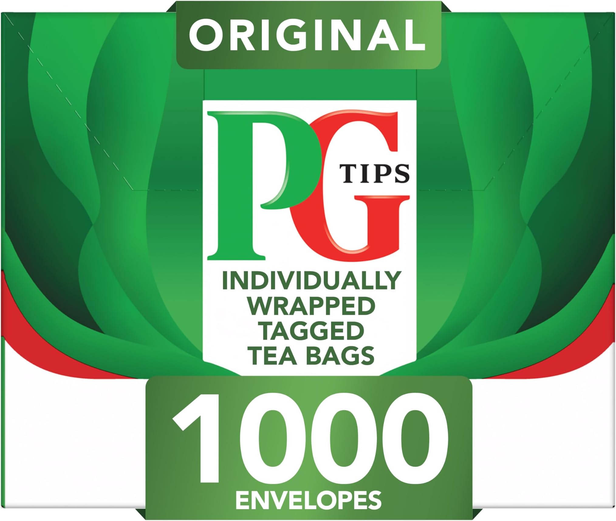 PG Tips Original | Black Tea Bags Bulk | Individually Wrapped Teabags | One Cup | Refreshing & Flavourful | 1000 Plant Based Biodegradable Envelopes