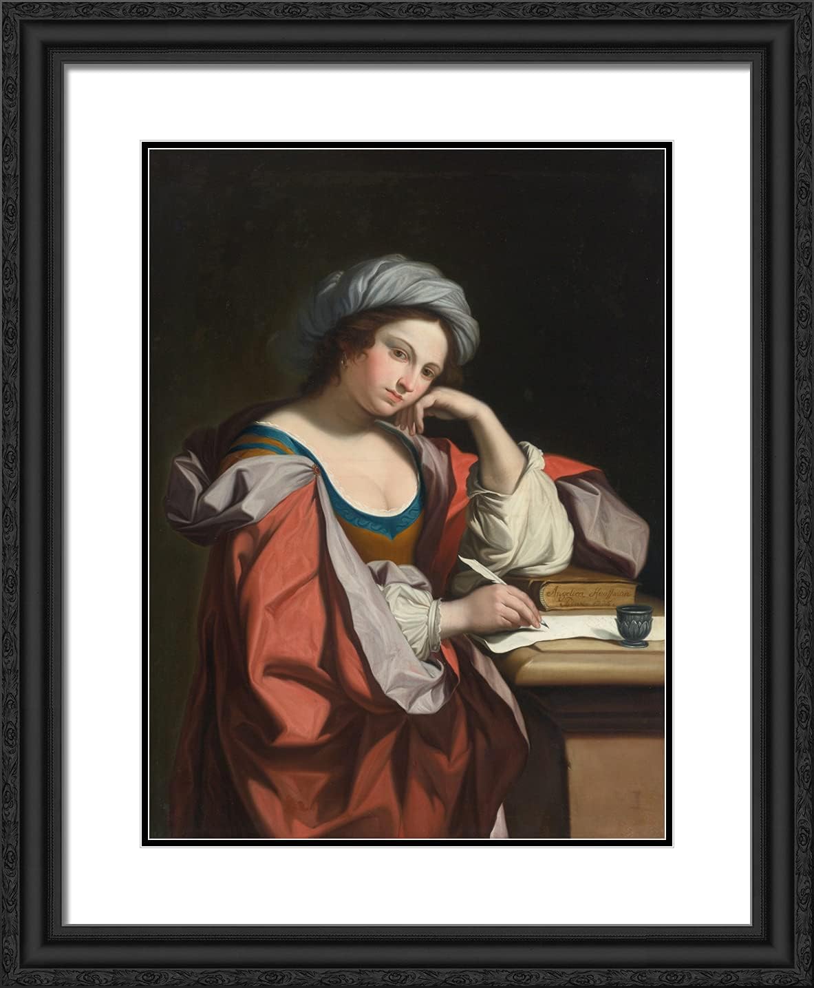 ArtDirect Kauffman, Angelica 20x24 Gold Ornate Framed Art Print with Double Matting Titled: A Sybil