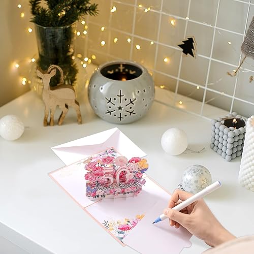 Miniatura 6 de Tarjeta desplegable de cumpleaños 50, tarjeta de feliz cumpleaños 50 para ella, mujeres, esposa, regalo de cumpleaños 50 para hermana, mamá, amiga,