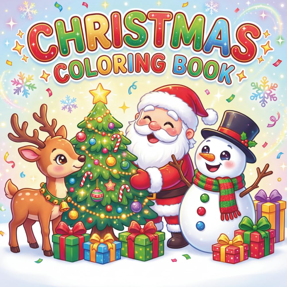 Christmas Coloring Book: Simple & Cute Christmas Coloring Book