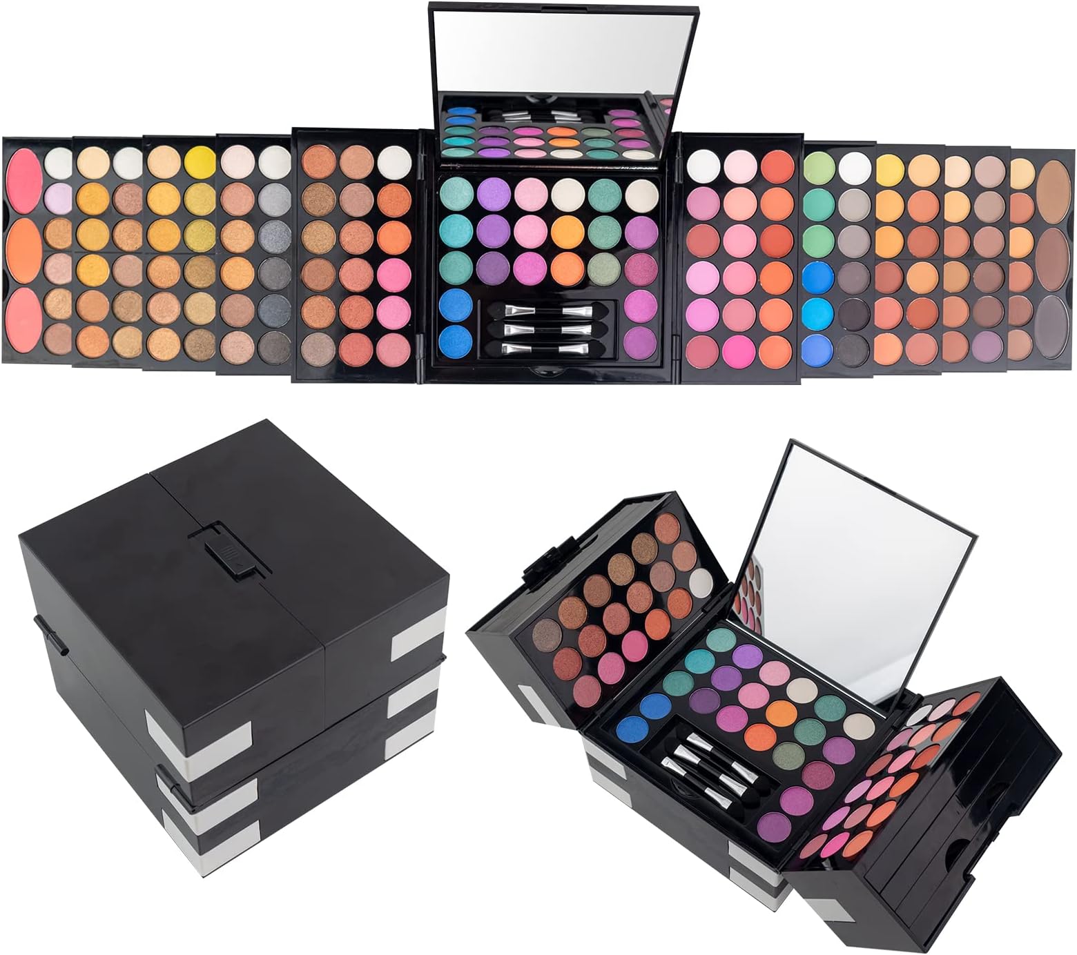 VERONNI All In One Makeup Kit For Women Full Kit -142 Colors Shimmer Matte Eyeshadow Palette,3 Blusher,3 Eyebrow Powder,3 Applicators and Mirror Make Up Kit for Teens Women Gift Set (148 Makeup Kit)