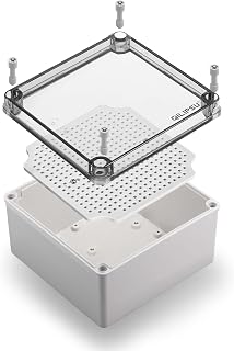 QILIPSU Outdoor Junction Box IP67 Waterproof Project Box ABS Plastic Weatherproof Electrical Enclosure Clear Cover (4.9"x4.9"x3" CC)