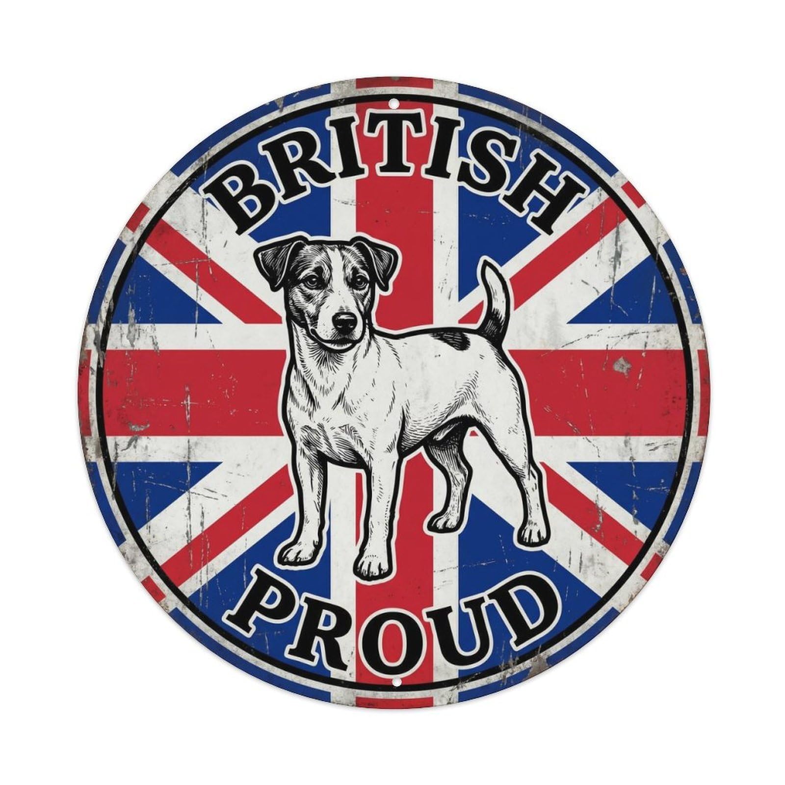 British Proud Jack Russell Pet Breed Heritage Emblem Metal Tin Sign