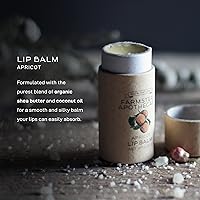 Vista 2 de Farmstead Apothecary Bálsamo labial 100% natural con cera de abejas orgánica, manteca de karité orgánica y aceite de coco orgánico, albaricoque, 0.2
