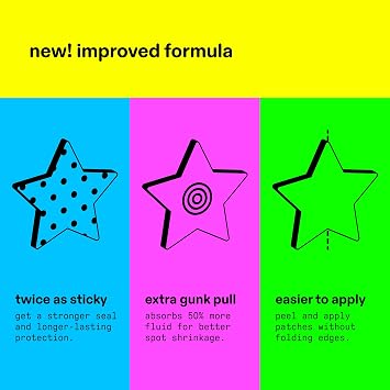 Starface Hydro-Star Black Hydrocolloid Star-Shaped Pimple Patch, 96 ct