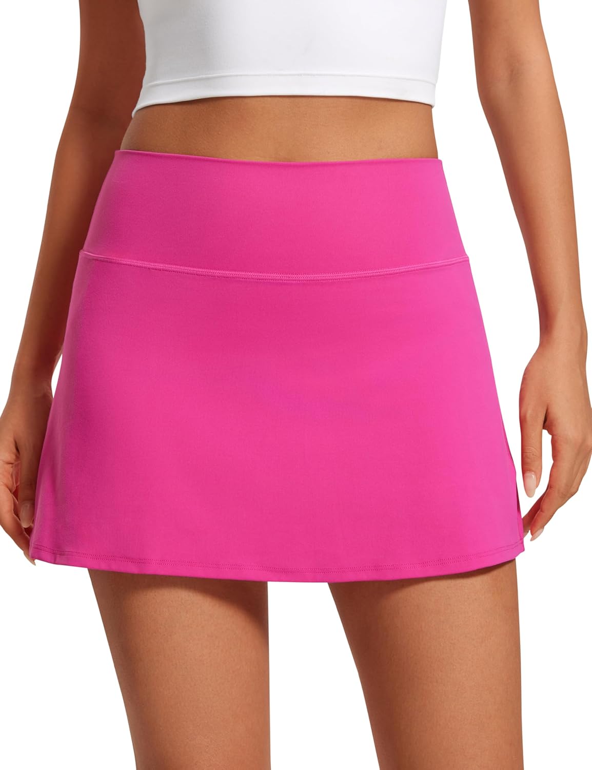 CRZ YOGA Butterluxe High Waisted Tennis Skirts for Women - Mini Lined A Line Golf Casual Skort with Inner Pockets
