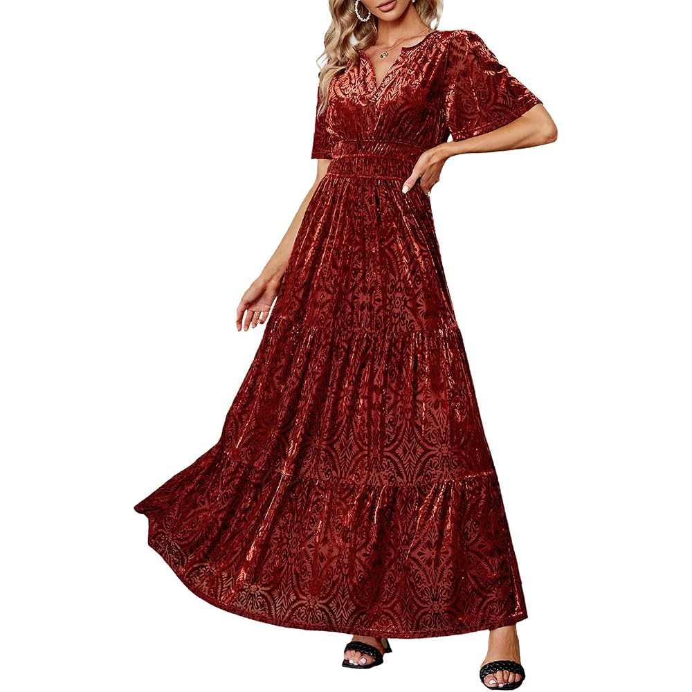 Women's Glam Maxi Dress - Holiday Evening Party Long Dress