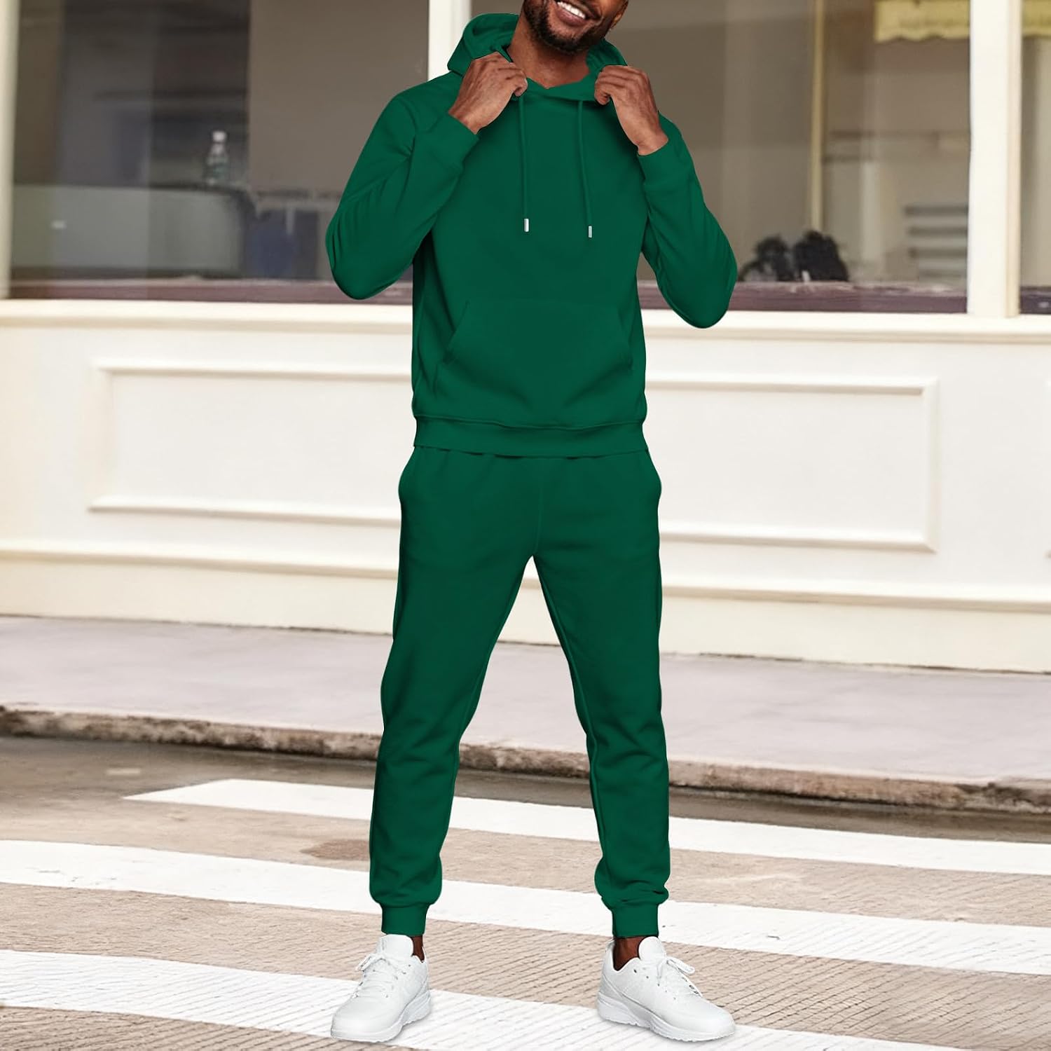 Men's Tracksuits 2 Piece Sweatsuits Sets Fleece Hoodie and Mens Sweatpants with Pockets Winter Jogging Sweat Suit
