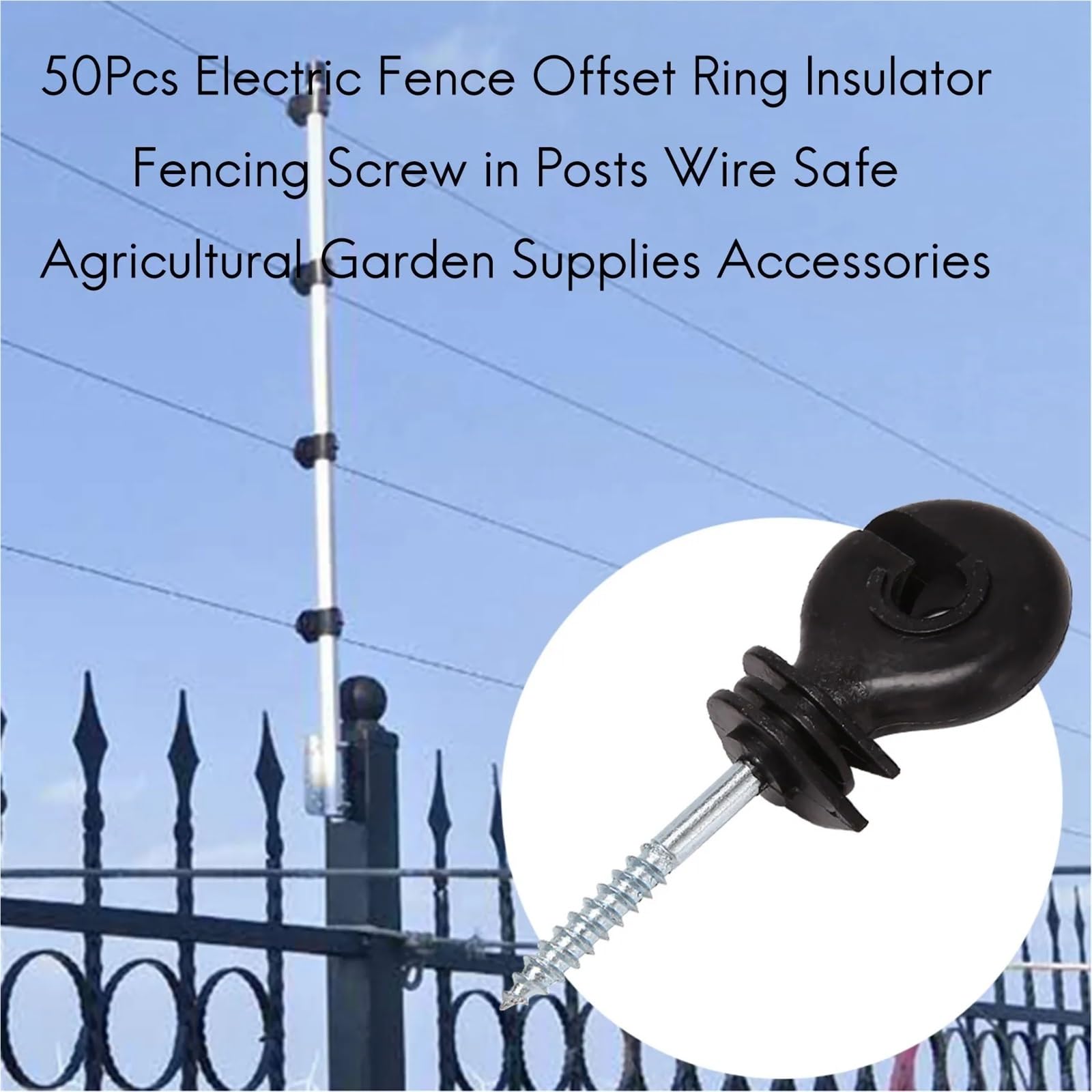 50/80 isolanti per recinzioni elettriche, anelli offset a vite per filo/tubi, forniture durevoli per giardino agricolo, attrezzature sicure e soluzioni di recinzione per casa e fattoria