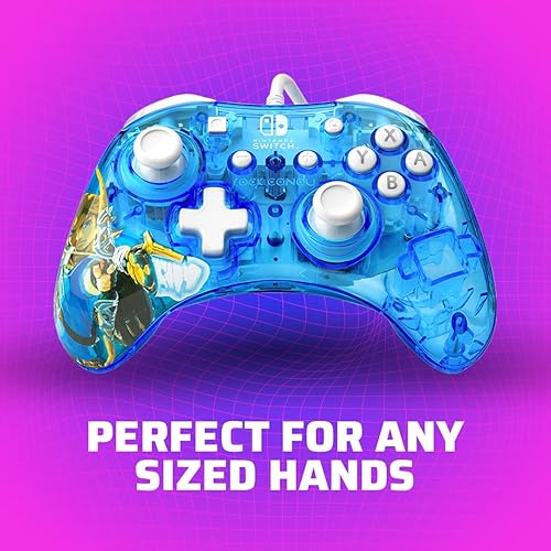 Vista 8 de Rock Candy Wired Gaming Switch Pro Controller - Zelda Breath of the Wild - Blue - Official License Nintendo - OLED Lite Compatible - Compact