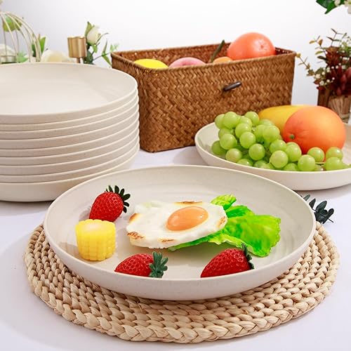Miniatura 3 de supernal 16 platos ligeros de paja de trigo, platos de plástico irrompibles, platos de plástico aptos para lavavajillas, platos de cena