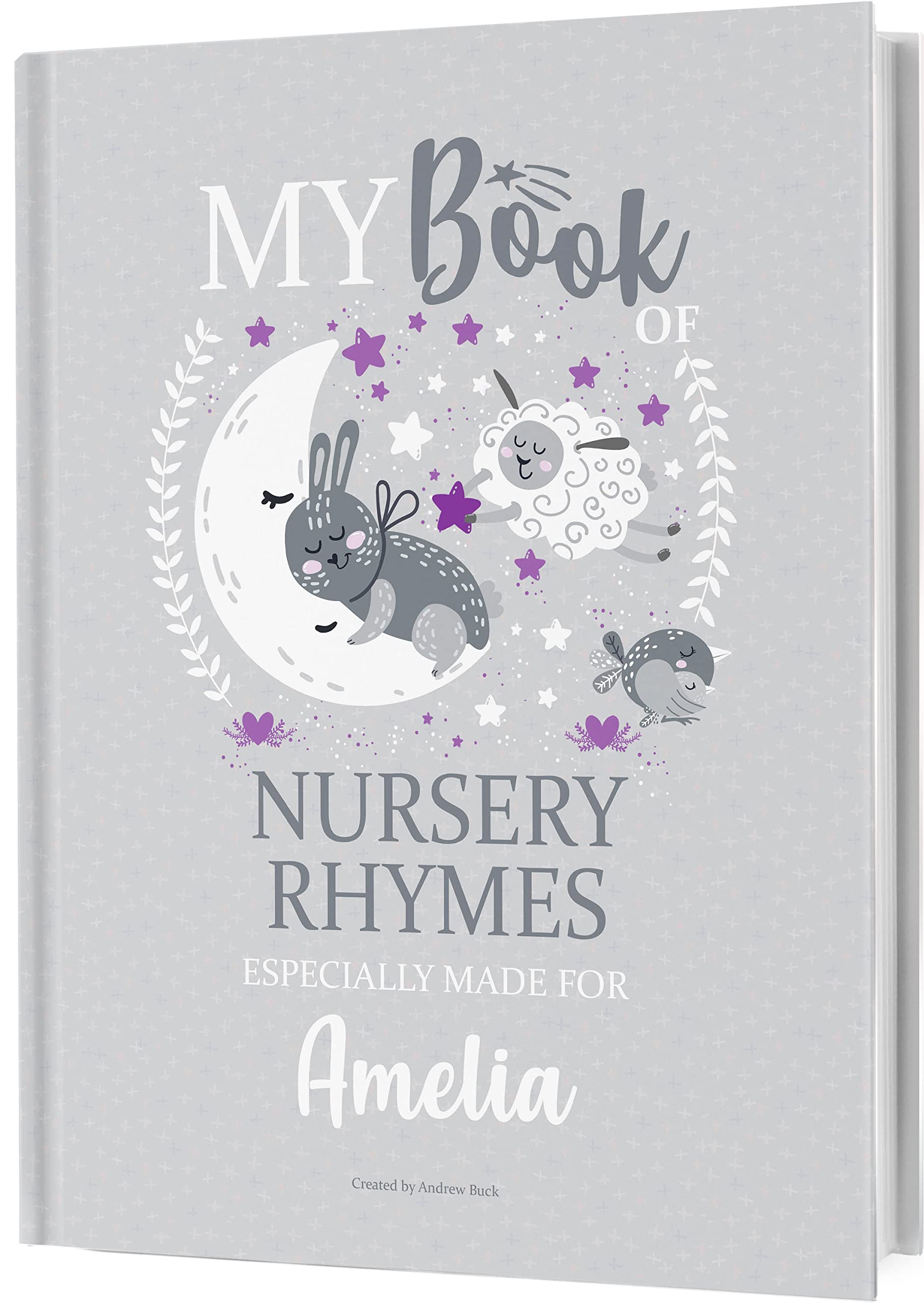 Personalised Baby Book of Traditional Nursery Rhymes, Keepsake Present, A4 Size, for Ages 0-4 Years, Boys and Girls. Add Your Own Message Inside the Book.