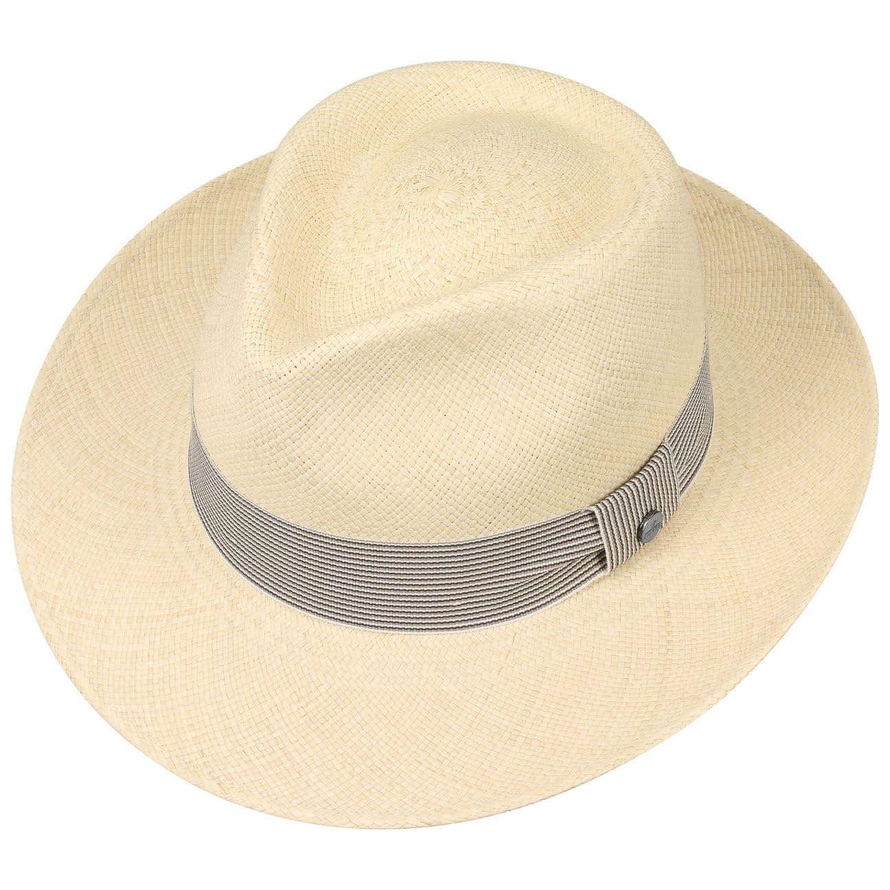 LIERYS Jennes Fedora Panamahut Handmade Ecuador Sonnenhut mit Ripsband Panamastroh