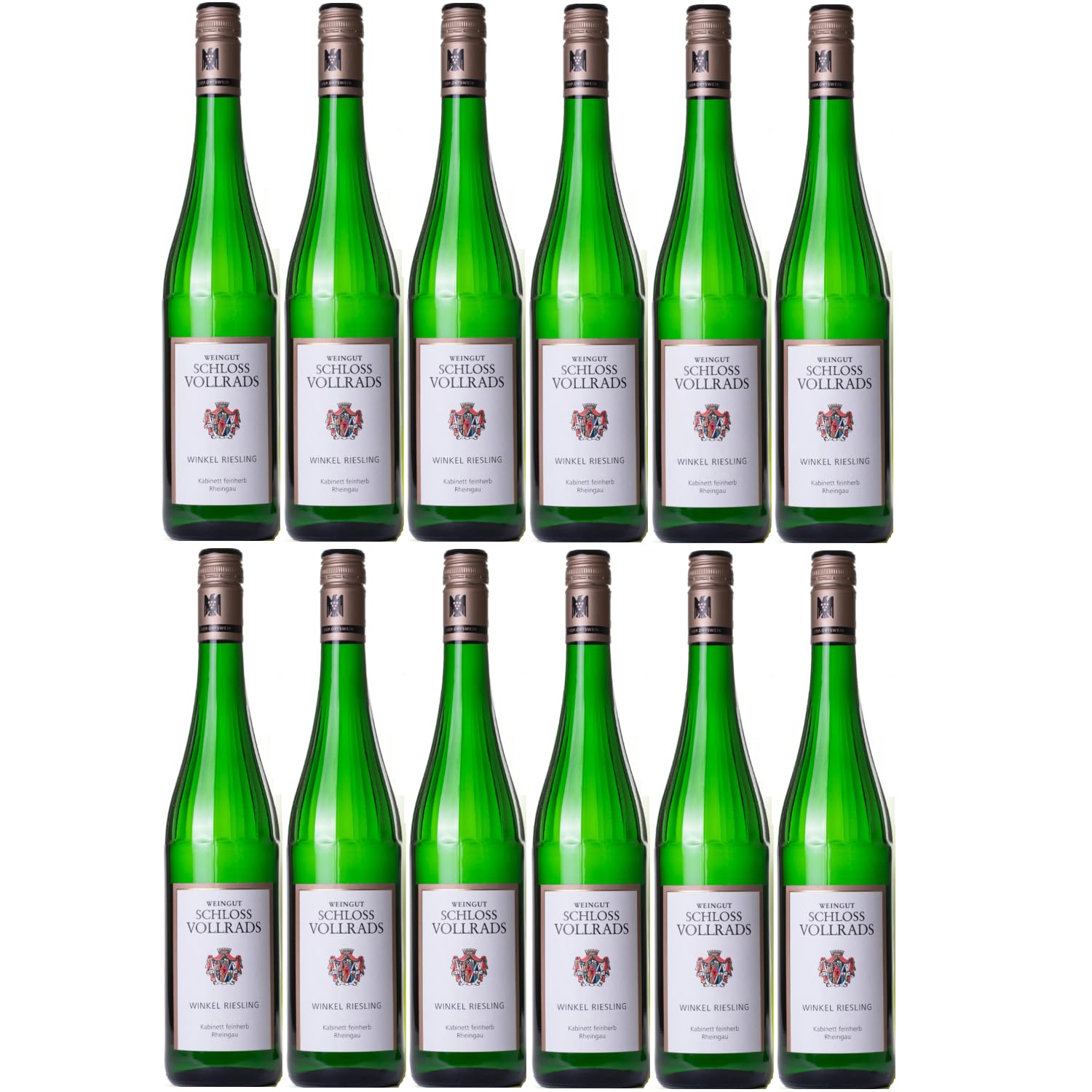 Schloss Vollrads Winkel Riesling Kabinett feinherb VDP. ORTSWEIN feinherb Weißwein Bio Deutschland inkl. FeinWert E-Book (12 x 0,75l)
