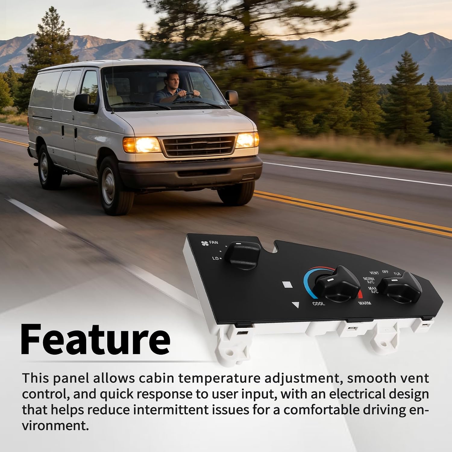 A/C Heater Climate Control Panel Compatible with Ford E150 E250 E350 E450 2005-2013 with Front A/C ONLY Temperature Control Module Replaces 5C2Z-19980-AA 5C2Z19980AA 5C2H19E764AA