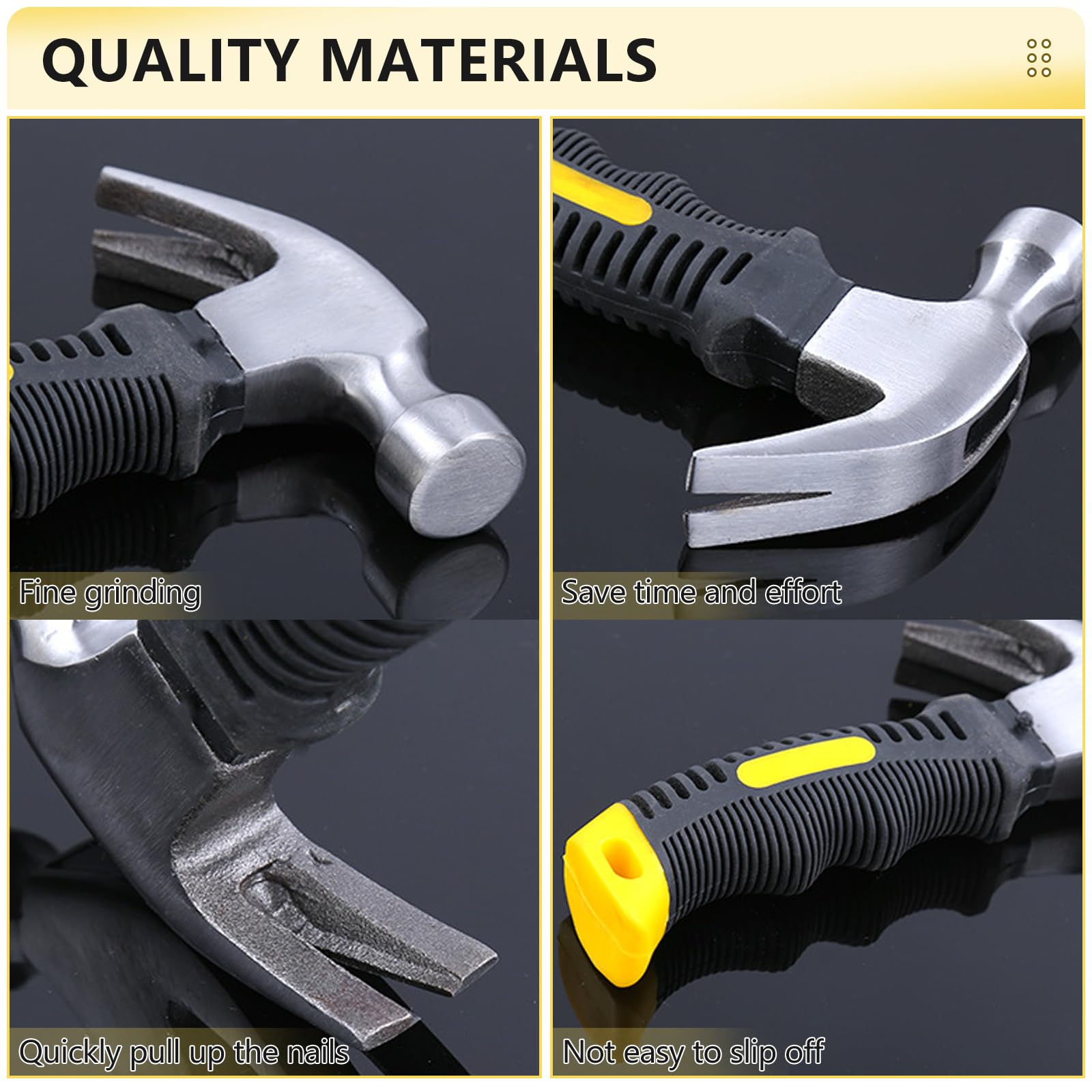 Stainless Steel Mini Claw Hammer Non-Slip Stubby Claw Hammer Useful Durable Small Stubby Hammer Mini Camping Hammer for Indoor Outdoor Using - Image 3