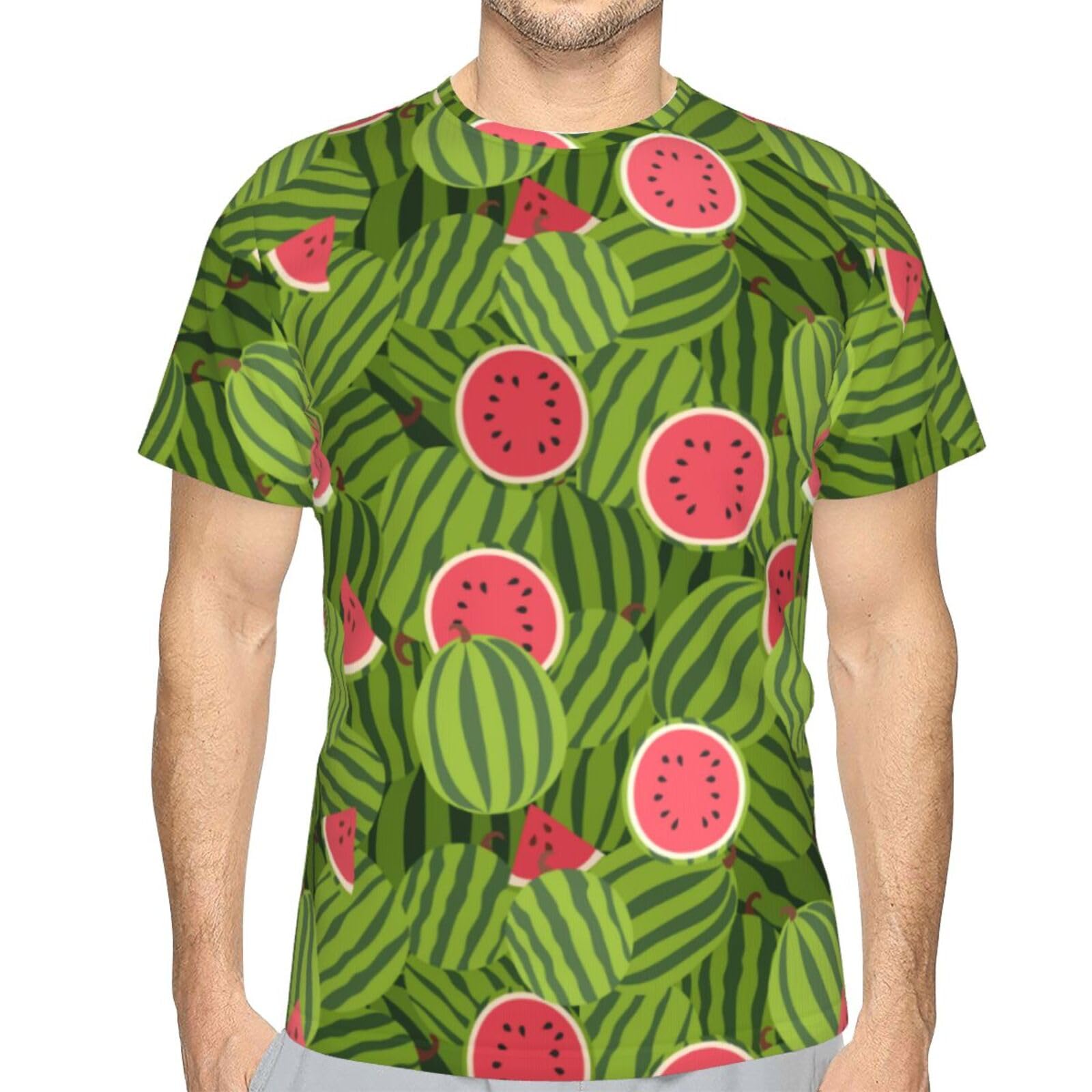 Amazon.co.jp: Tシャツ スイカ柄 すいか 3Dプリント 半袖 メンズ 