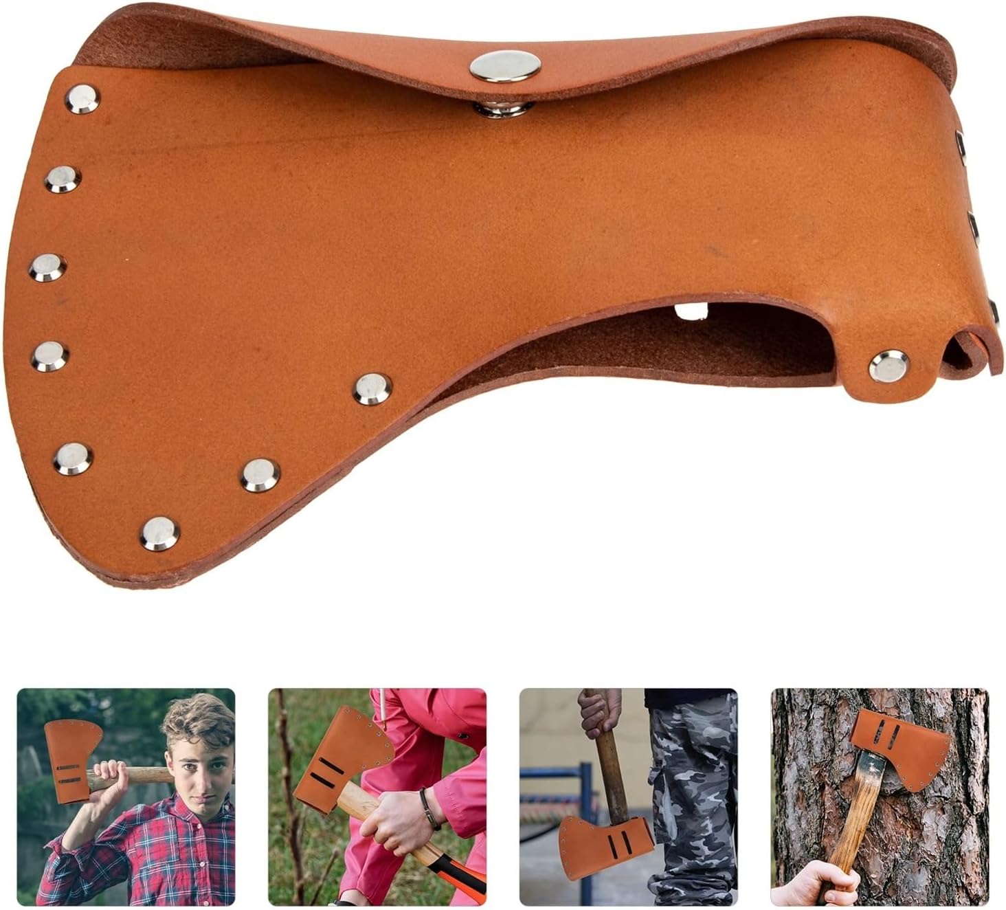 Hatchet Sheath Sheath Cattlehide Protective Cover for Outdoor Hatchet Portable Case Heavy Duty Shield Universal Fit for Most Axes Camping
