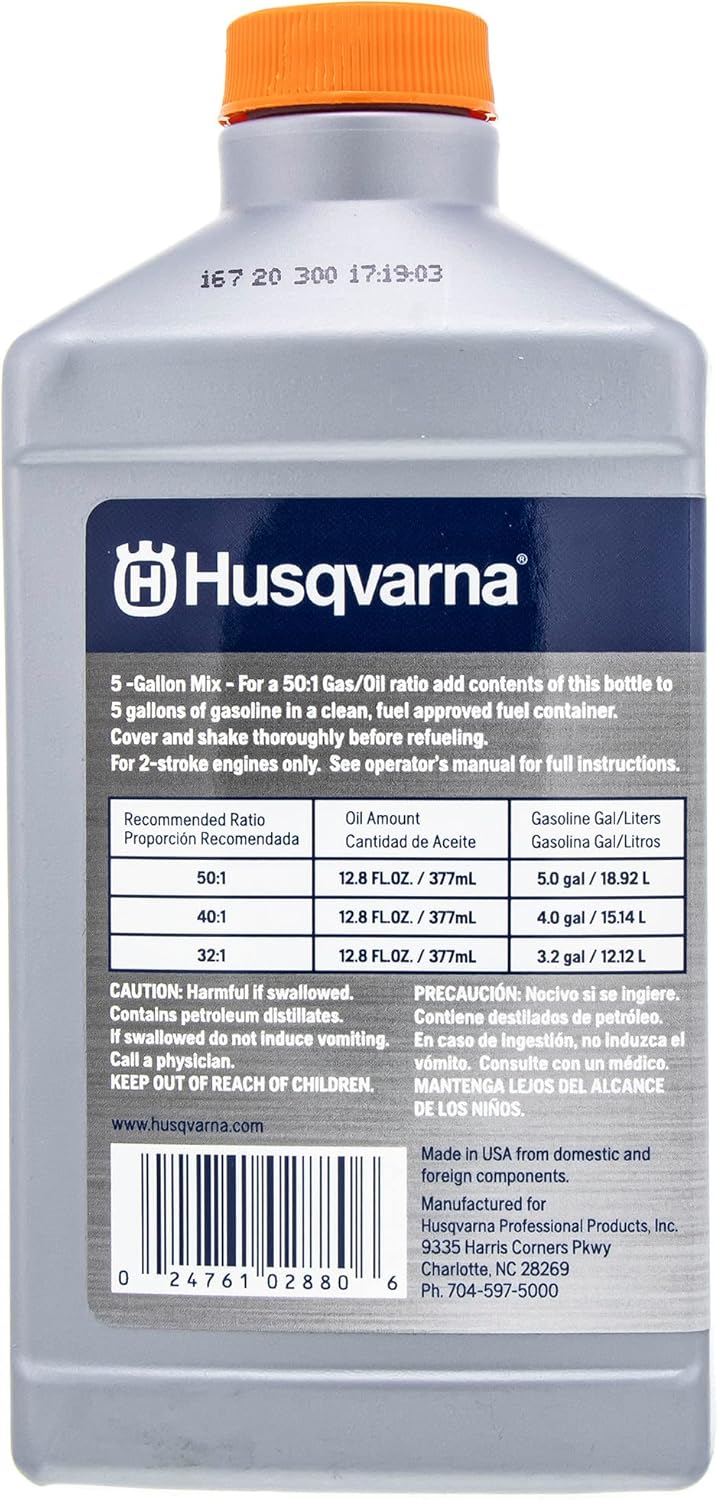 24pk OEM 12.8oz Bottle Husqvarna XP 2 Stroke 2-Cycle Engine Oil Fuel Stabilizer 50:1 Pro Performance