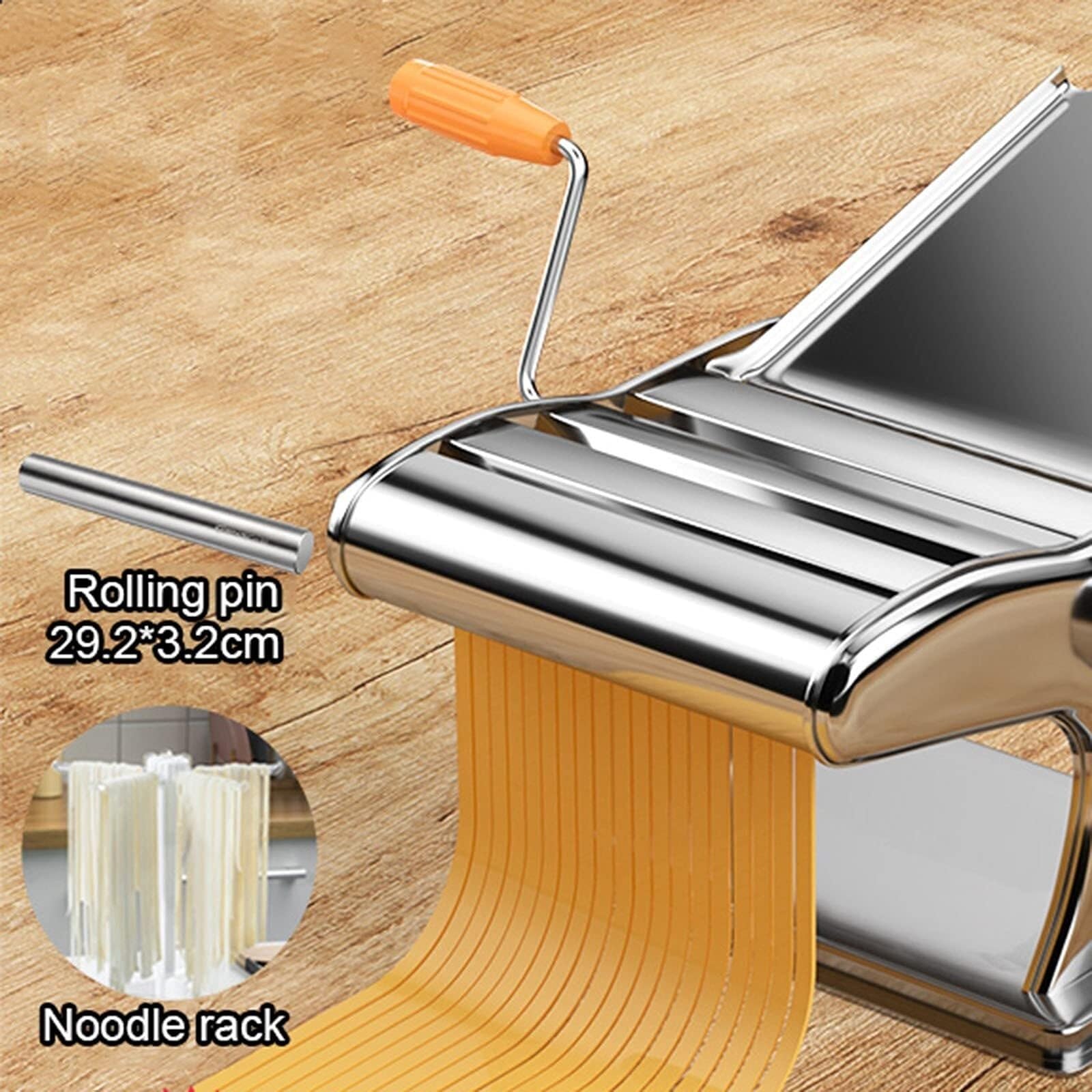 Clásica Maquina Pasta Fresca Máquina Manual Para Hacer Pasta, Para De Acero Inoxidable, Fabricante Fideos Para Espaguetis Y Lasaña Casera Rápida Eficiente