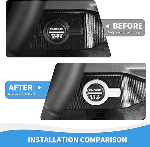 Vista 61 de Cubierta para botón de arranque Bronco, ajuste del botón de arranque del motor compatible con accesorios interiores Ford Bronco 2021-2023, fibra