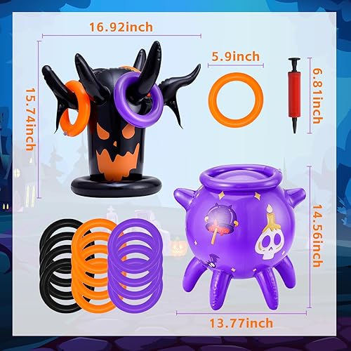 Miniatura 2 de Juego inflable de lanzamiento de brujas de árbol espeluznante  Suministros de fiesta de Halloween para niños  Juego para interiores y exteriores