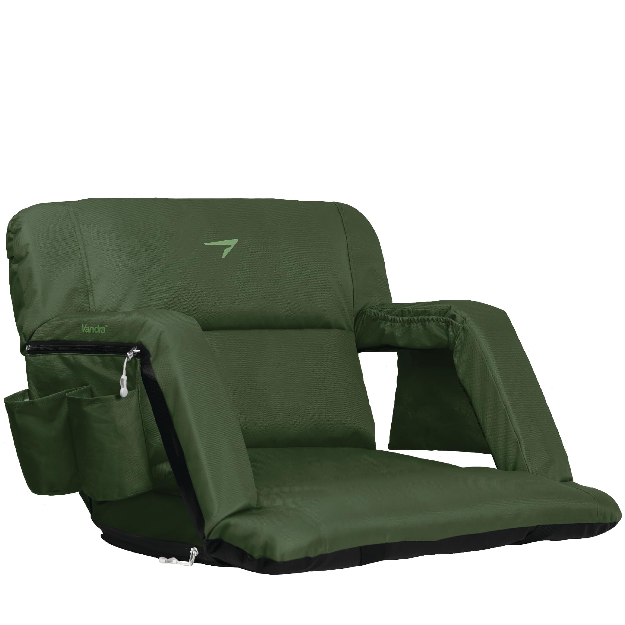 Vandra™ Arc - Scandinavian Stadium Seat with Back Support &amp; BenchLock™ - Wide Padded Bleacher Chair with Cushion &amp; Arc Recline™ Arm Rest for Bleachers