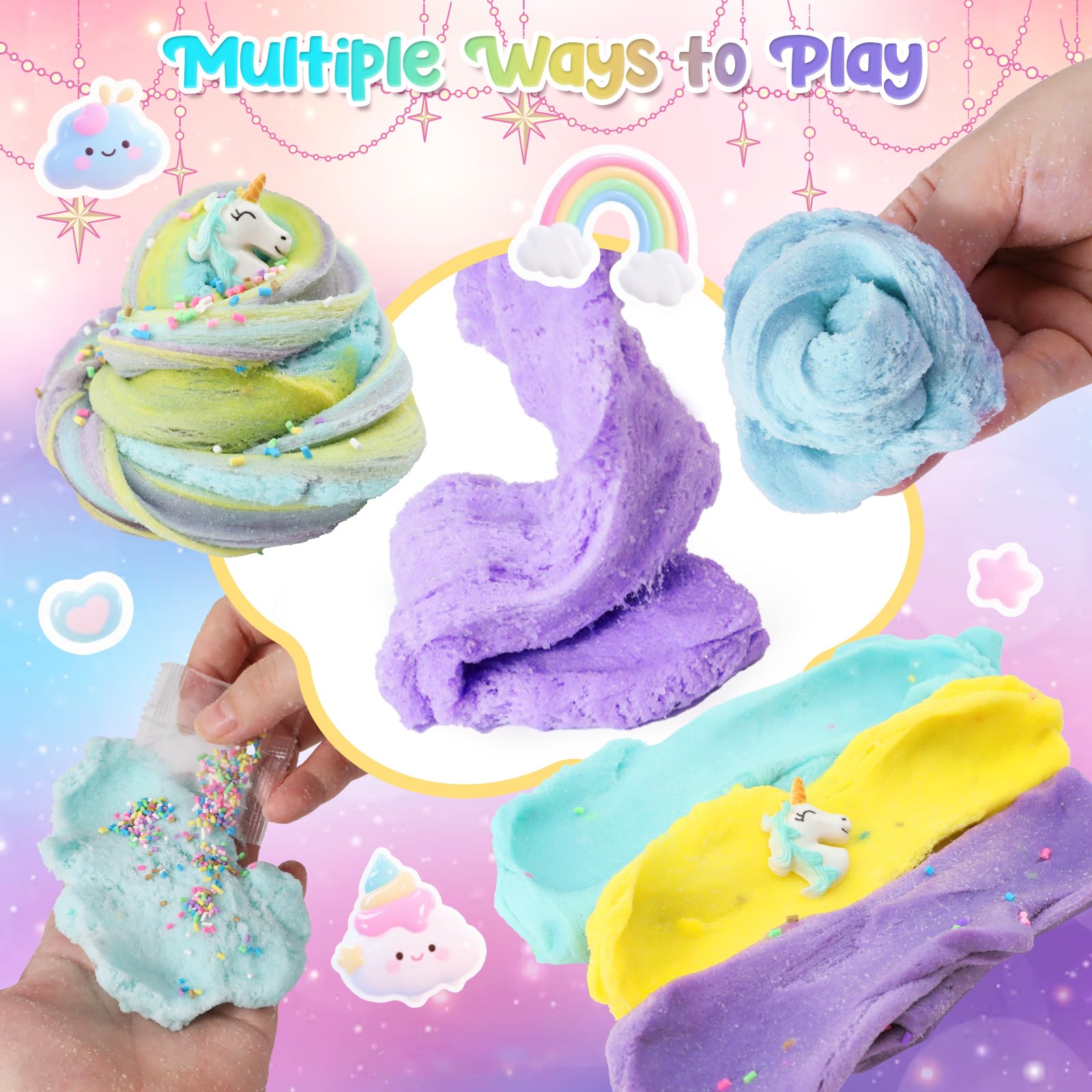Eenhoorn Wolk Slijm 200g, Geurende Slijm Kit, Speelgoed Kinderen Schattige Preppy Spullen Meisjes Jongens 4-12 Jaar, Verjaardagscadeaus Tienermeisjes, Feestartikelen Schoencadeautjes