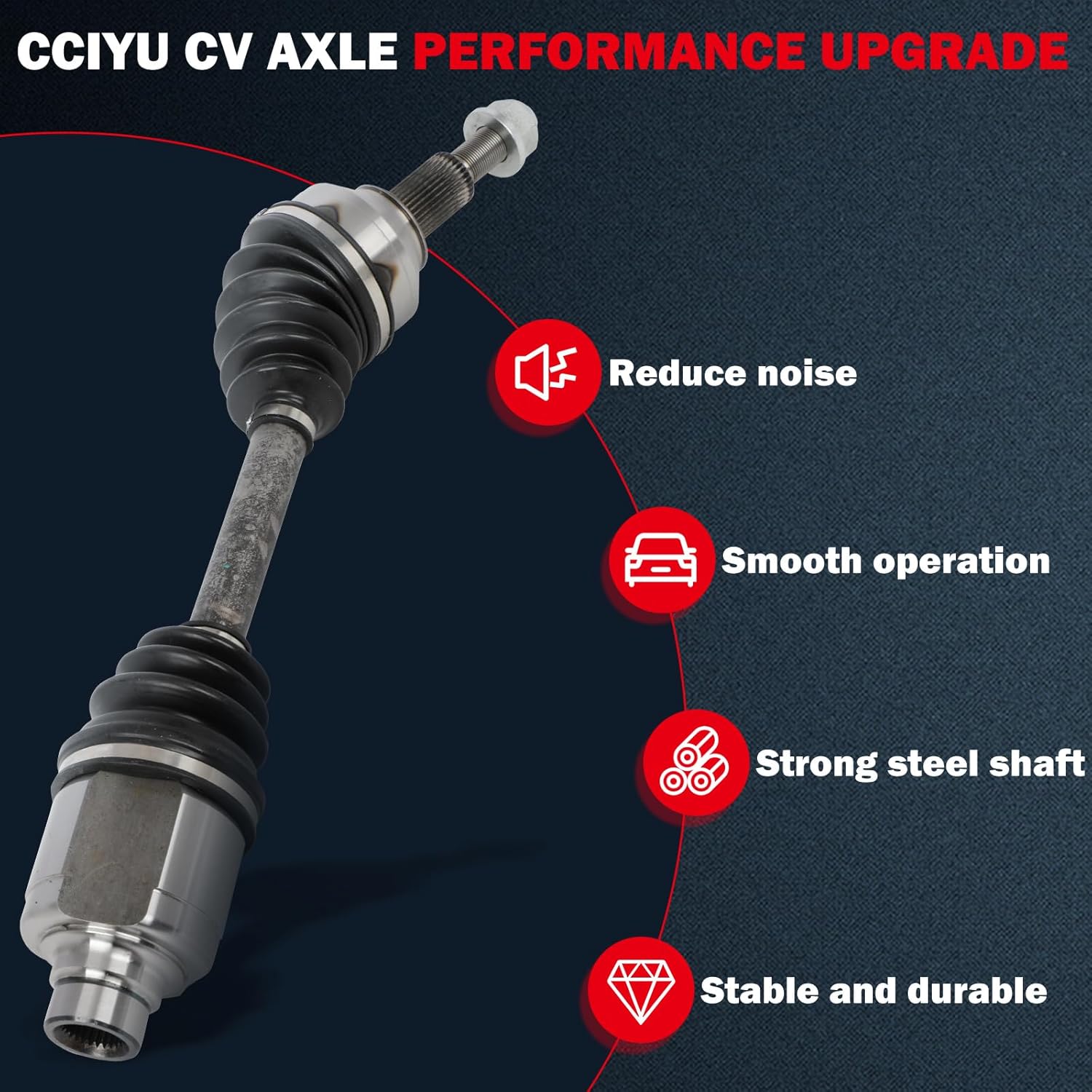 cciyu CV Axle Shaft Assembly Fit 2007-2010 for Chrysler Sebring for Dodge Avenger Journey Front Right Passenger Side 66-3520
