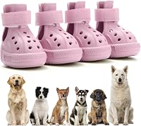 UGRASEA Dog Shoes for Hot Pavement - Non-Slip Waterproof Breathable Paw Boots, Easy On/Off, Pink Size 8 (3.15"x2.56")