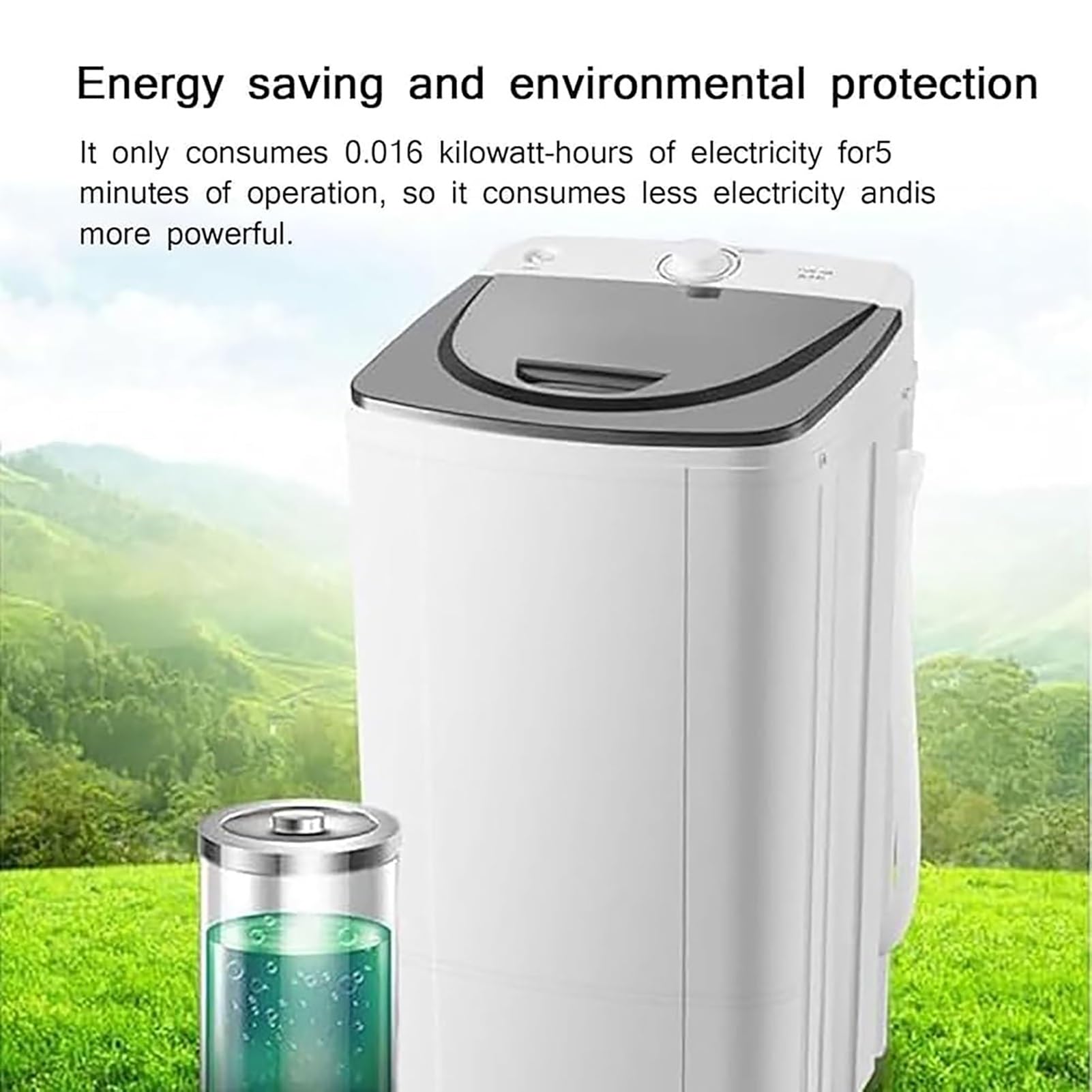 Asciugatrice A Gravità (10 Kg),Luce Blu A 360°, Risparmio Energetico Cilindro Interno In Acciaio Inossidabile + Design Della Manopola, For Appartamenti Da Campeggio