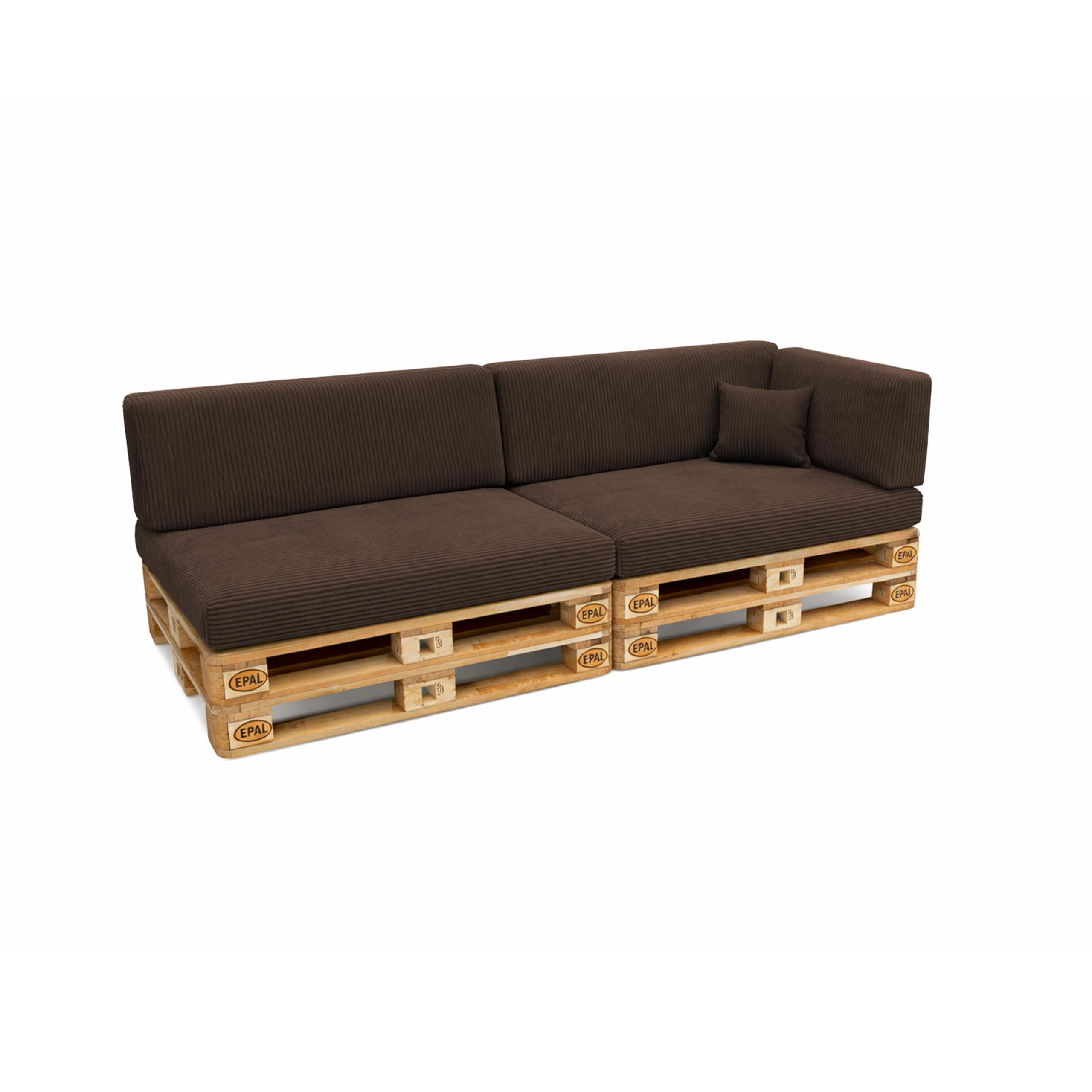 POKAR Euro Pallet Seating Set of 2: 1x seat cushion 120x80cm + 1x back cushion 120x40cm, cold foam, removable covers, Home Garden Furniture DIY, indoor outdoor pillow, without pallets, Beige — view 325