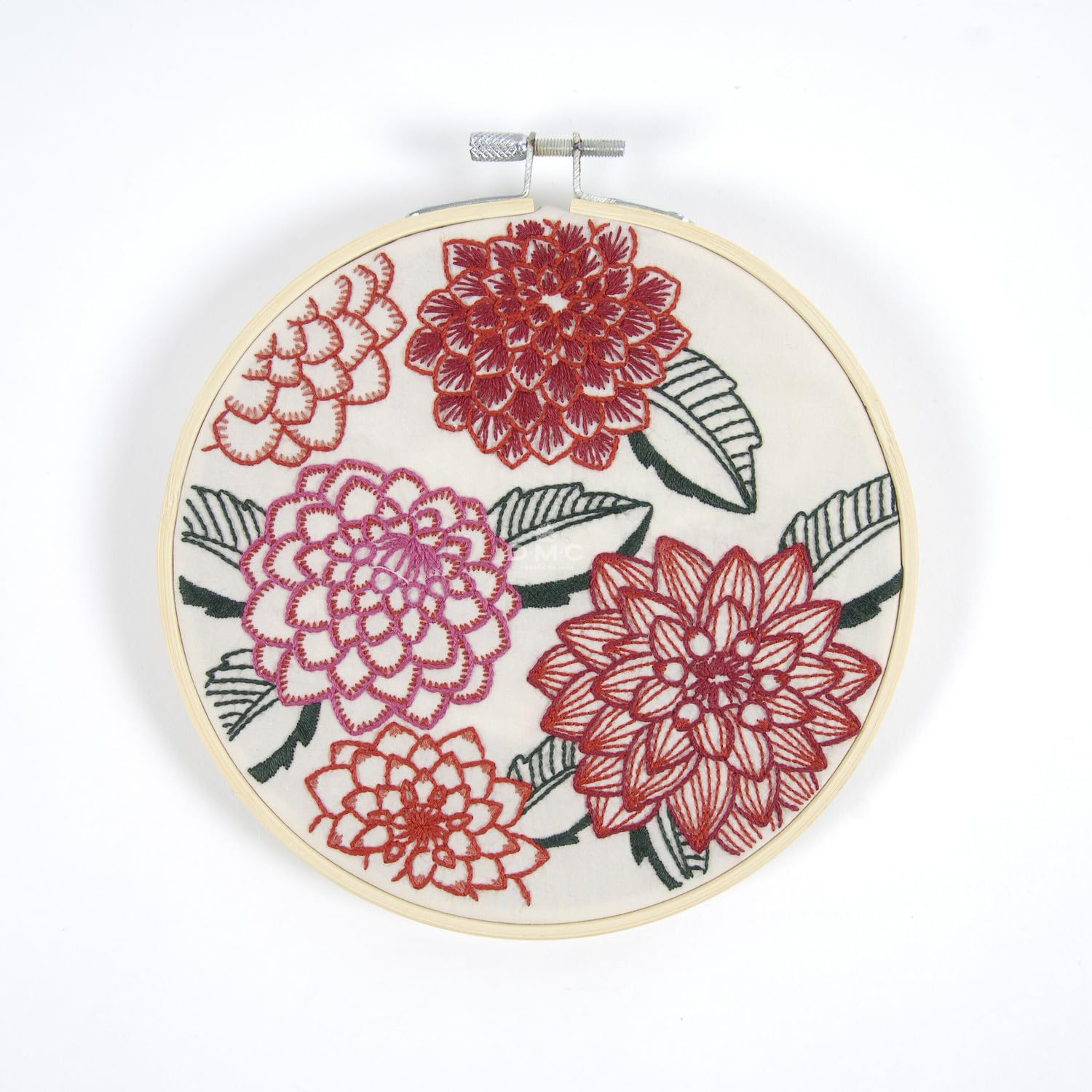 DMC Dahlias (14.5cm) Cross Stitch Embroidery Kit - 1 Set, Multicolor - Image 2