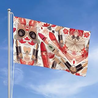 3x5 Ft Flag Double Sided Vibrant Garden Flags Banners Cosmetic Lipstick Perfume Art Welcome Seasonal Yard Banner With Brass Grommets Decoration Photo Background For Courtyard Porch Lawn