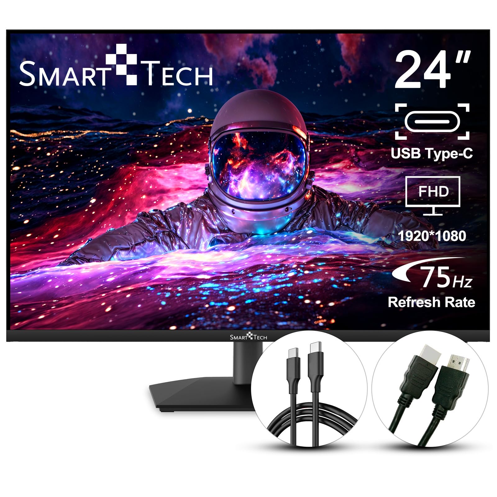 Smart Tech Ecran PC 24" 238N01FIF FHD Dalle IPS-4ms-HDMI-VGA