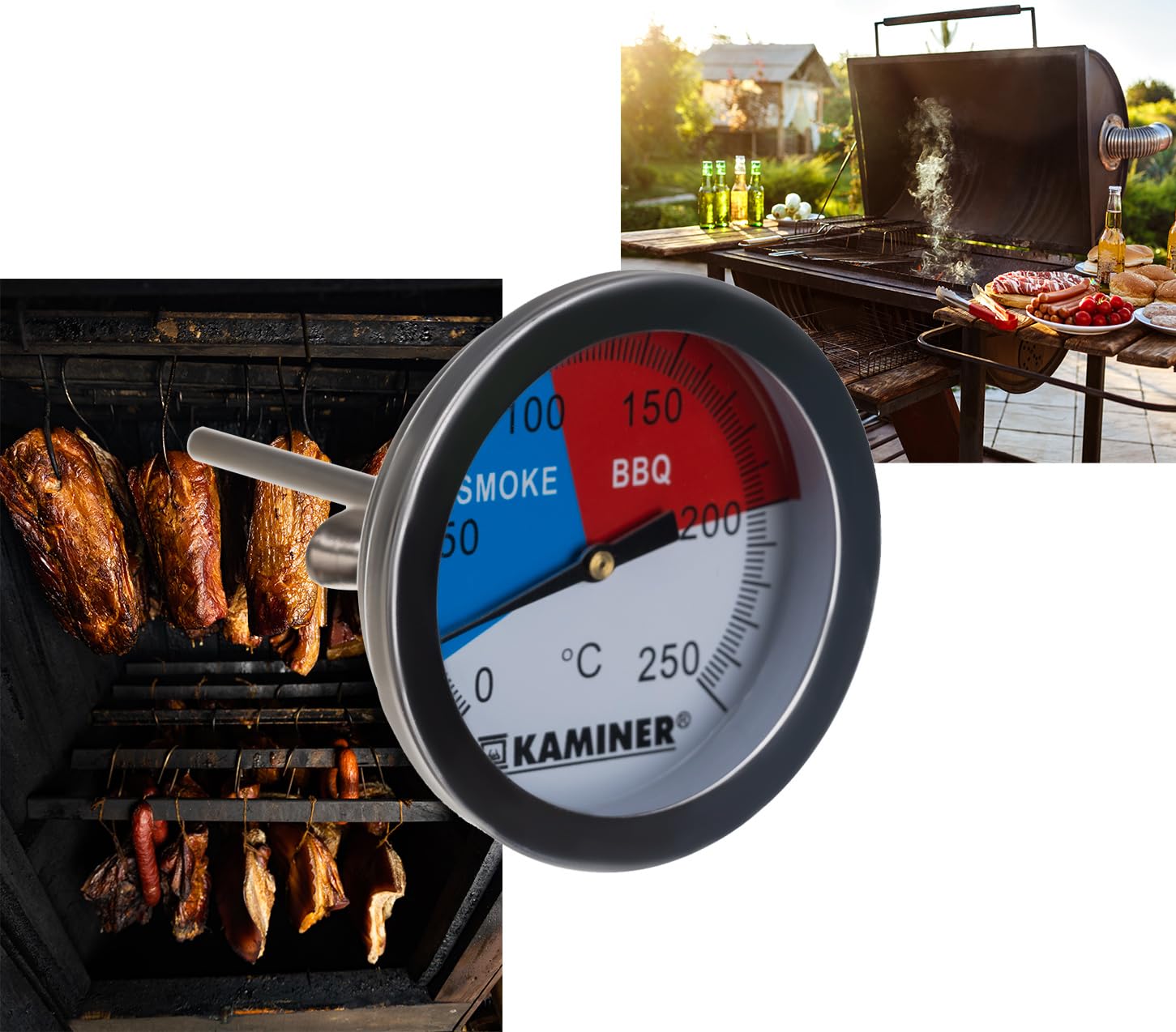 Termometro Analogico Bimetallico Per Barbecue - Acciaio Inox, Range 0-300°C, Precisione ±1°C - Foto 5