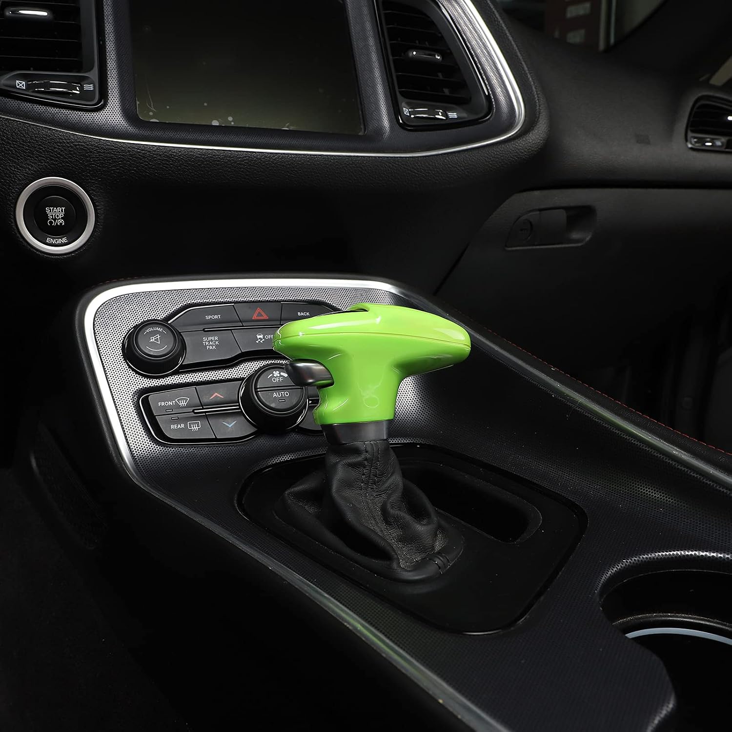 Voodonala for Challenger Charger ABS Gear Shift Shifter Knobs Cover Trim for 2015-2026+ Dodge Challenger Charger Durango Accessories Green 3pcs image 4
