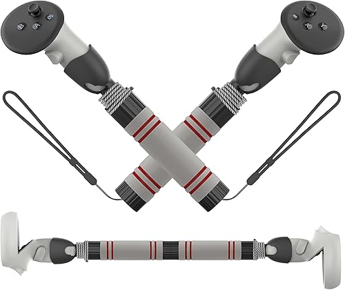 IGRL Handle Attachments Compatible with Meta Quest 3 Oculus Quest 2 Controller Accessories, Dual Handles Extension Grips for VRMR Games Golf Club,