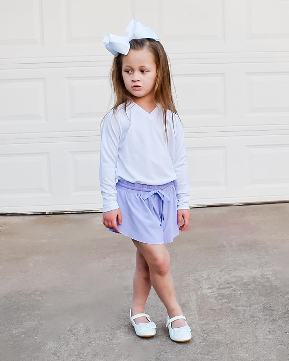 Stelle Girls Flowy Shorts with Pockets Athletic Running Skirt High Waist Butterfly 2 in 1 Sports Short 5-16 Years