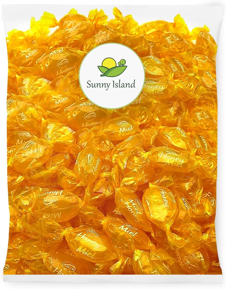 Arcor Honey Filled Hard Candy Wrapped Bulk Candies Soft Honey Center 2 Pounds