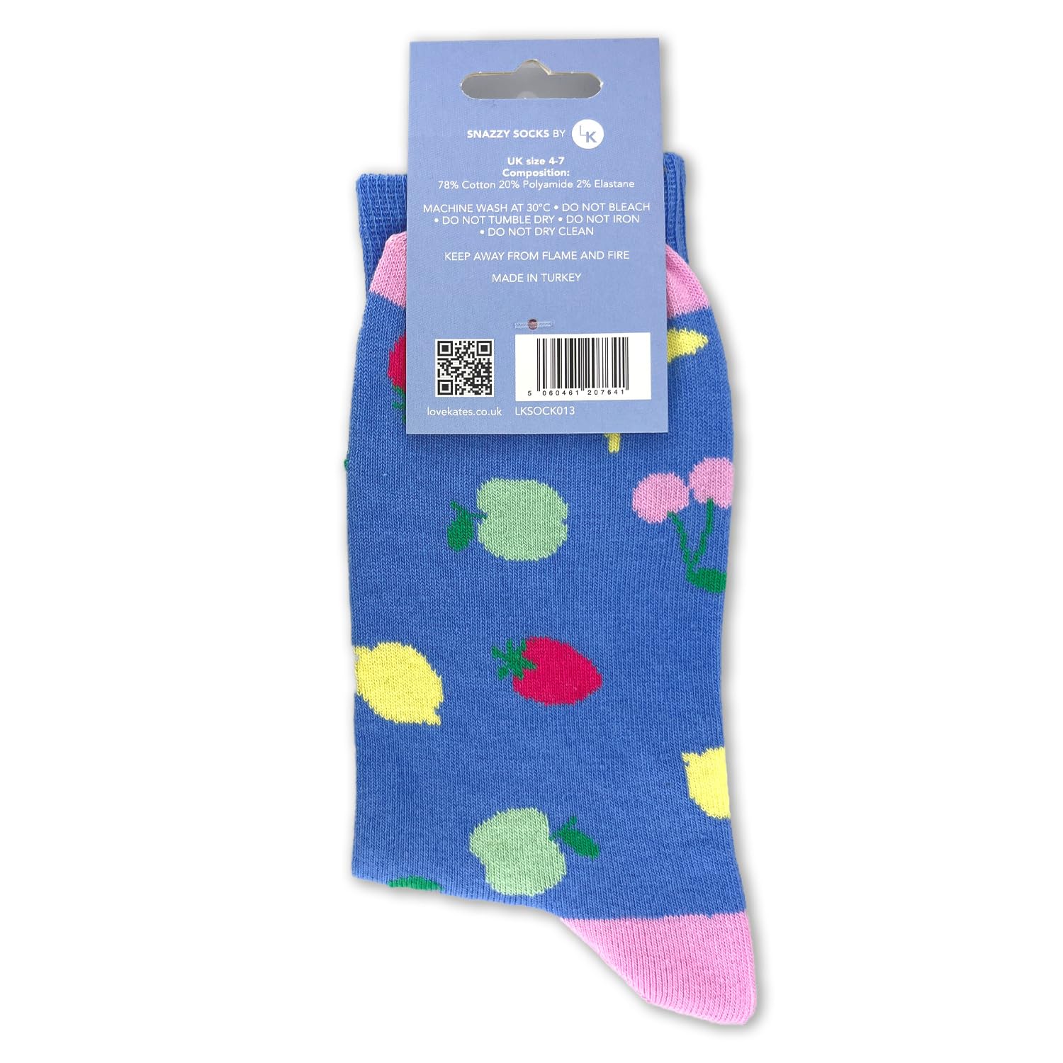 Love Kates Snazzy Socks You're The Zest! Fruity Ladies Socks Size 4-7 Novelty Sock Gift LKSOCK013, Blue - Image 3