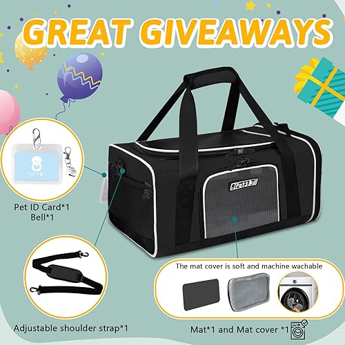 Miniatura 44 de Petskd Transportador de mascotas de 17 x 13 x 9.5 pulgadas, aprobado por aerolíneas suroestes, bolsa de viaje para gatos pequeños y perros