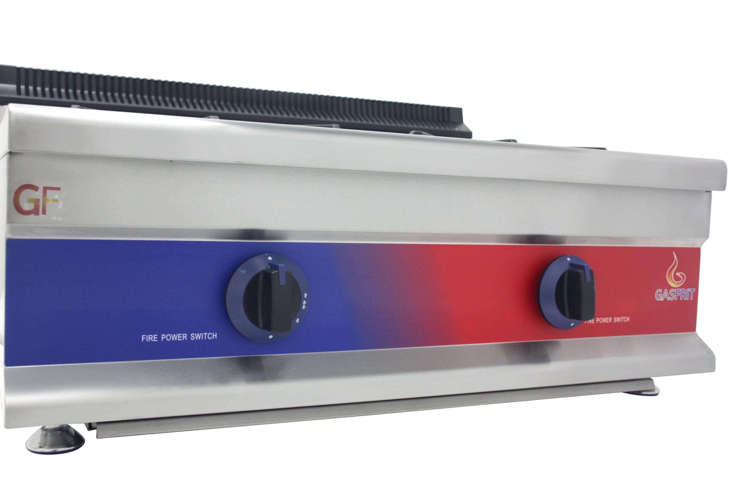 Cocina Industrial de Sobremesa a Gas 2 y 4 Fuegos en Acero Inoxidable, Alta Potencia, Llama Piloto, Termopar y Parrillas Reforzadas, Ideal Hosteleria y profesionales (2 Fuegos - 720 x 475 x 420 mm)