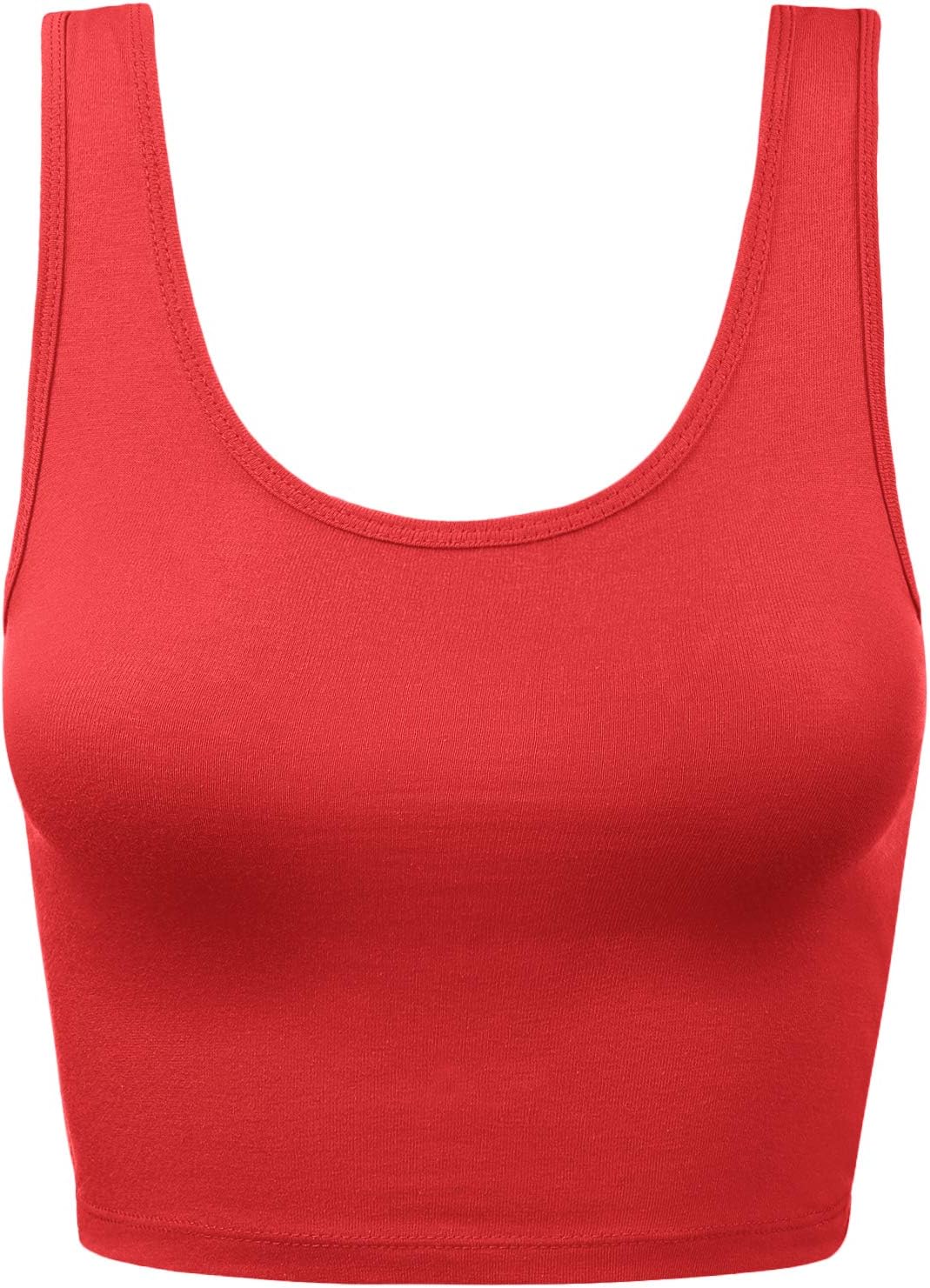 Women Sleeveless Racerback Crop Tank Top Cami Backless Scoopneck Shirts