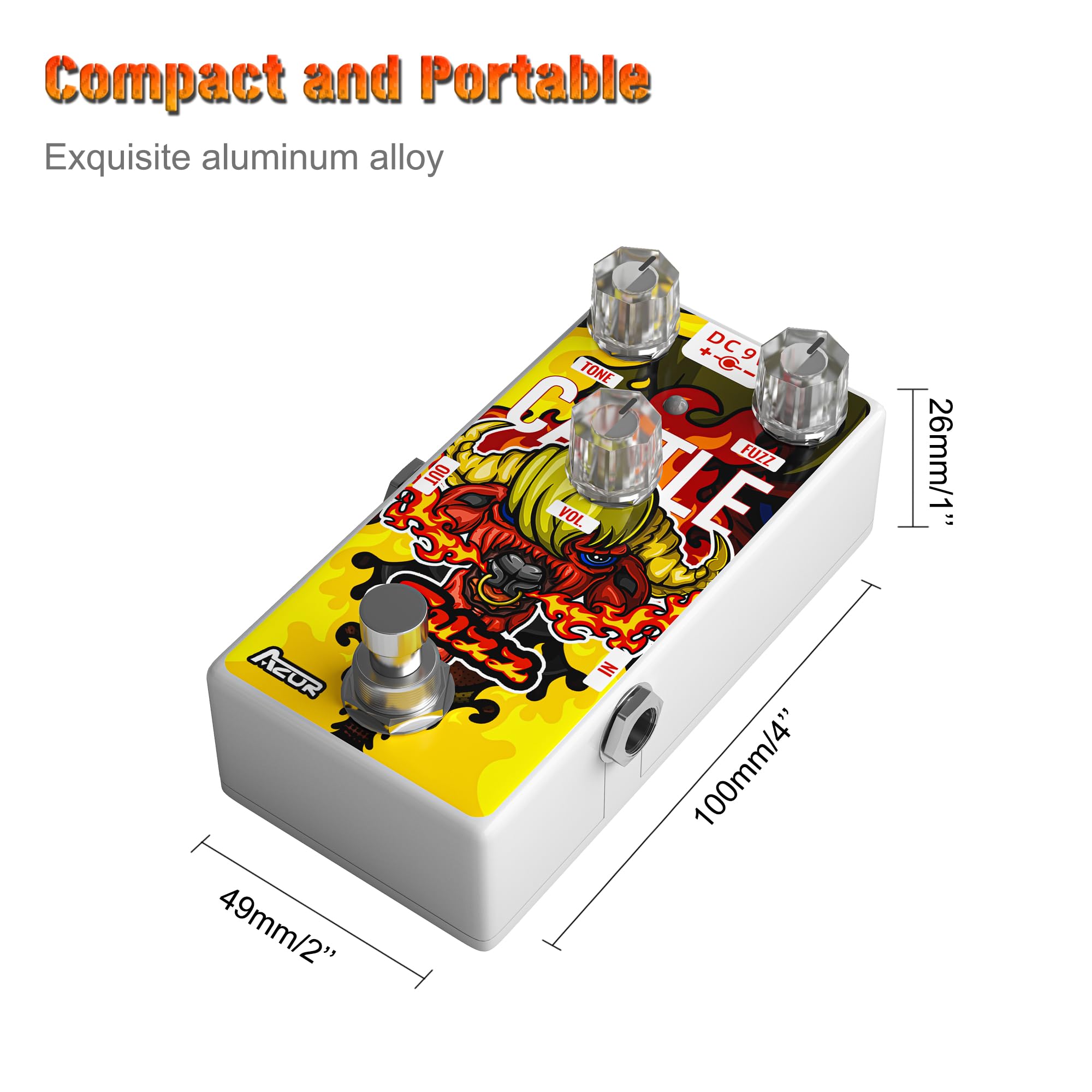Amazon.com: AZOR Fuzz Pedal Cattle Analog Guitar Effect Classic